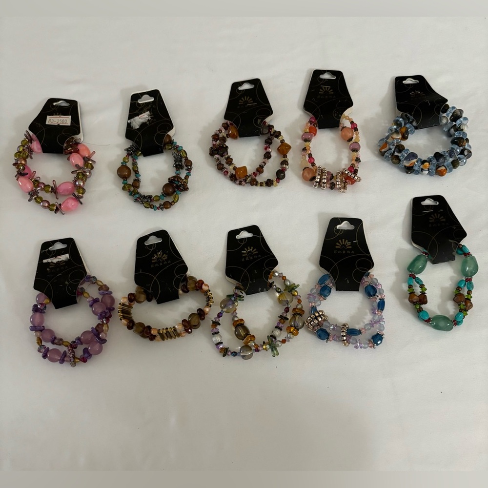 Fashion Bracelets Colorful Beaded Set of 10